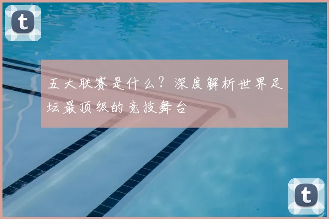 五大联赛是什么？深度解析世界足坛最顶级的竞技舞台